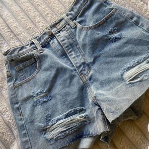 ripped jean shorts